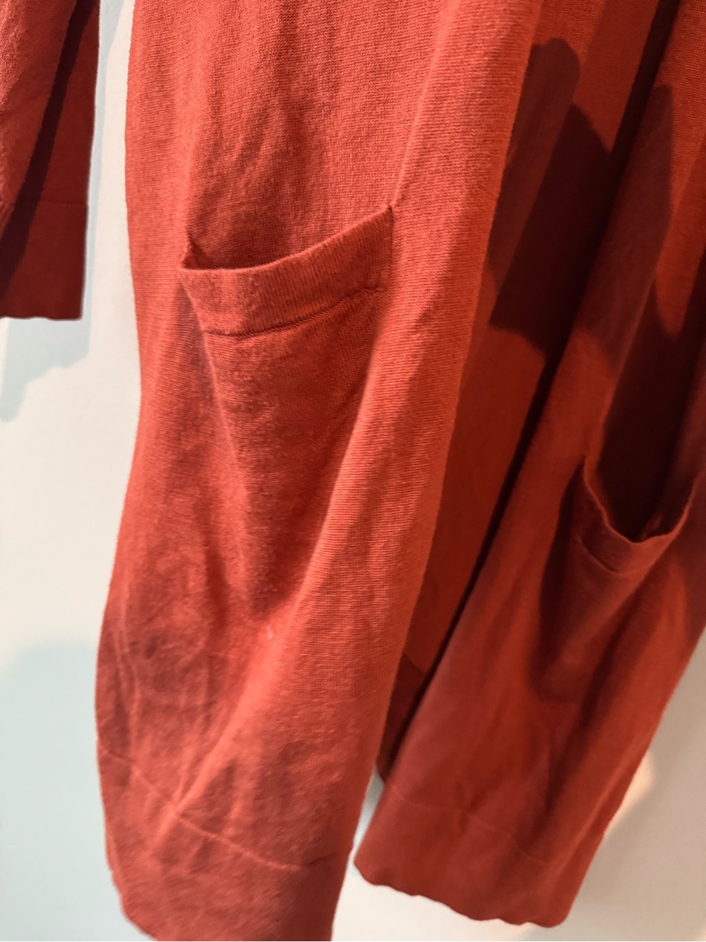 Women’s Rust Ribbed Open-Front Sweater Cardigan - Picture 3 of 4